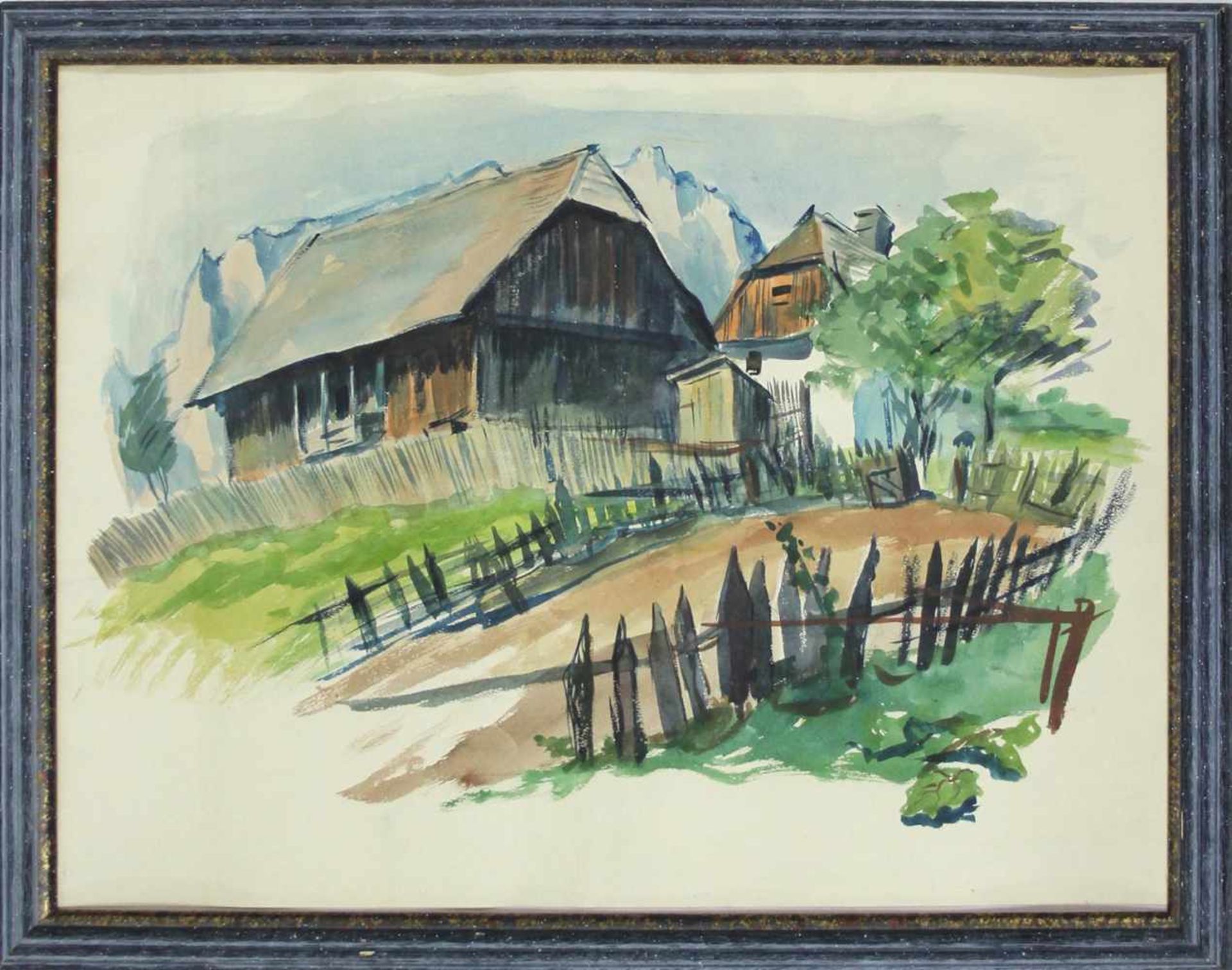Oskar Zimmermann 1910-1994 Landschaft Aquarell handsigniert 44 x 60 cm - Bild 2 aus 3