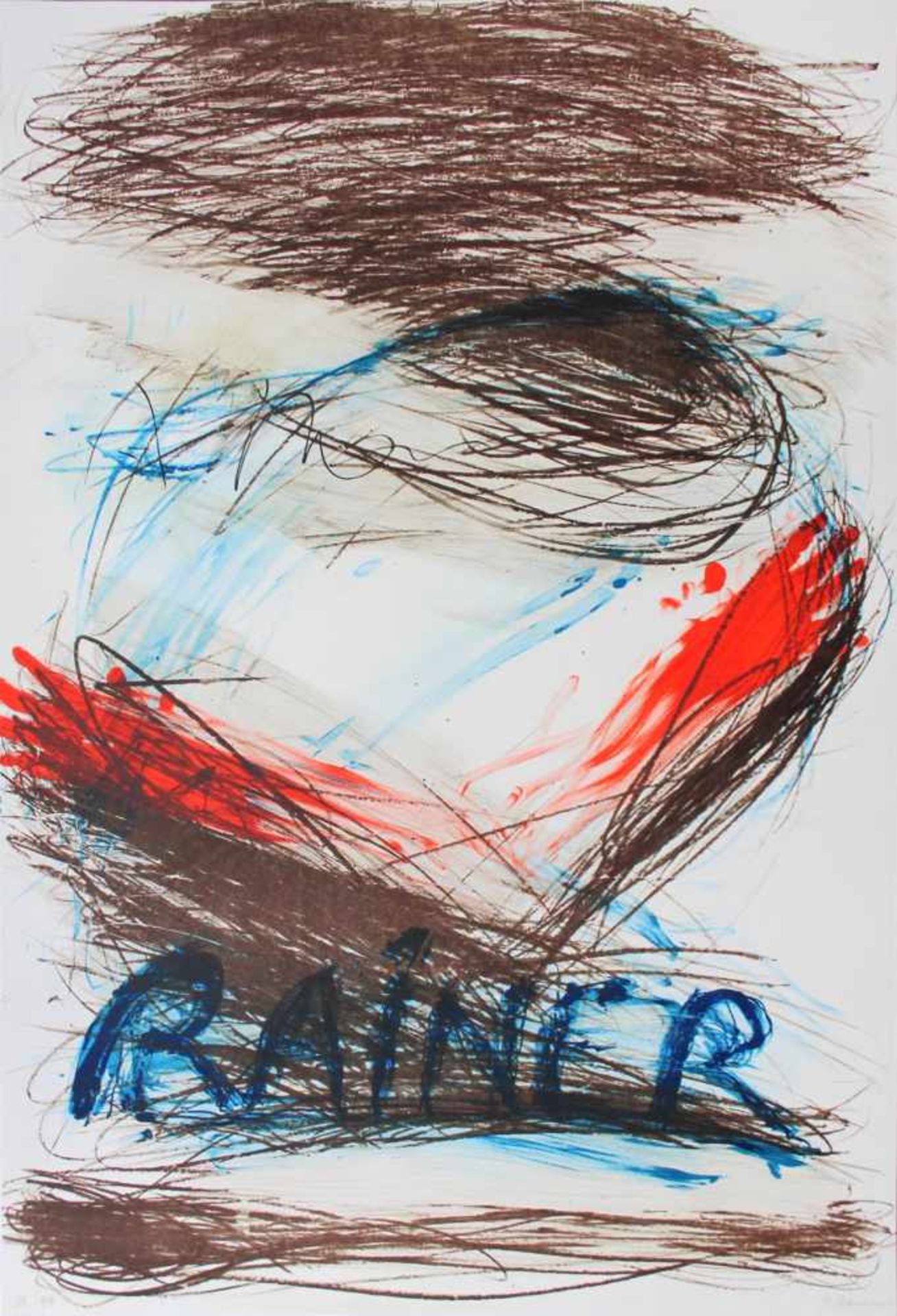 Arnulf Rainer geb. 1929 o.T. 1986 Farblithographie signiert und nummeriert 39/99 92 x 62 cm