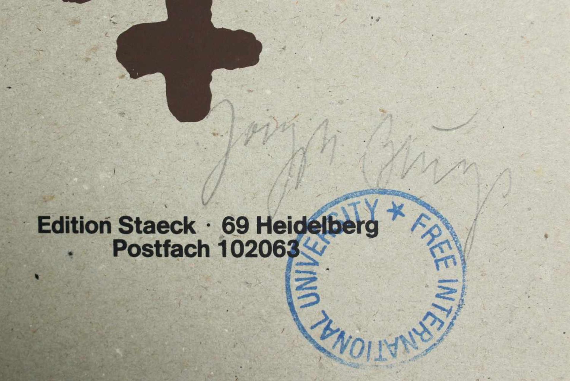 Joseph Beuys 1921 - 1986 Postkarten ca. 1986 Multiple Multiple auf festem Karton, handsigniert und - Bild 2 aus 2