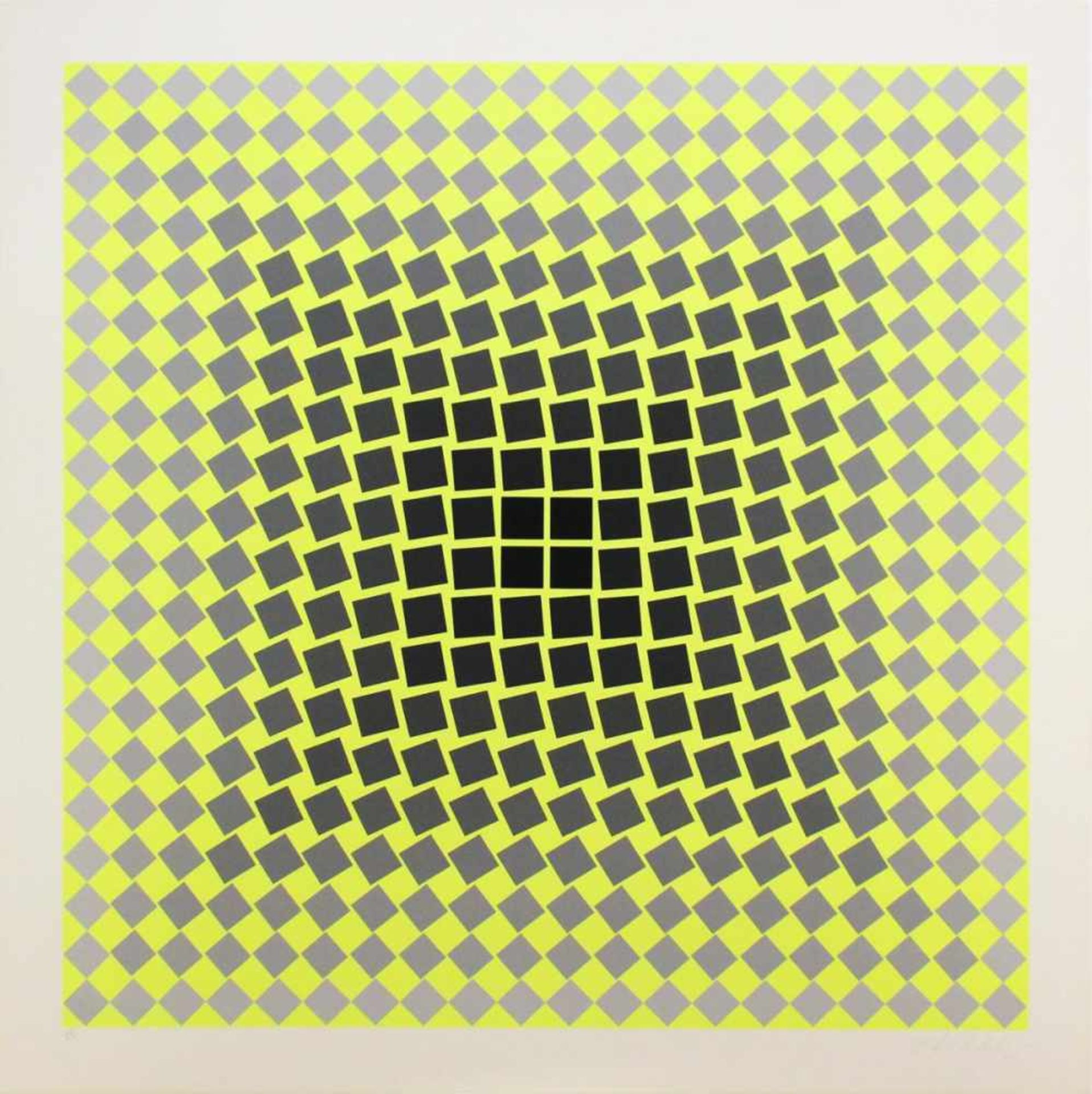 Victor Vasarely 1906-1997 o.T. Farbserigraphie auf Karton handsigniert und nummeriert 151/250 68 x