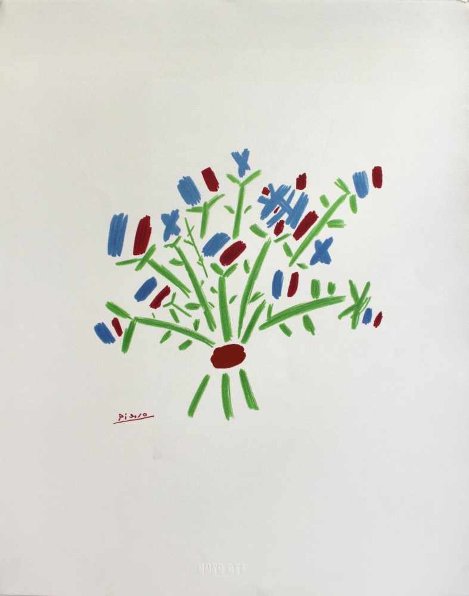 Pablo Picasso 1881 - 1973 "Petit Bouquet" Lithographie Signatur im Druck, Auflage unlimitiert,
