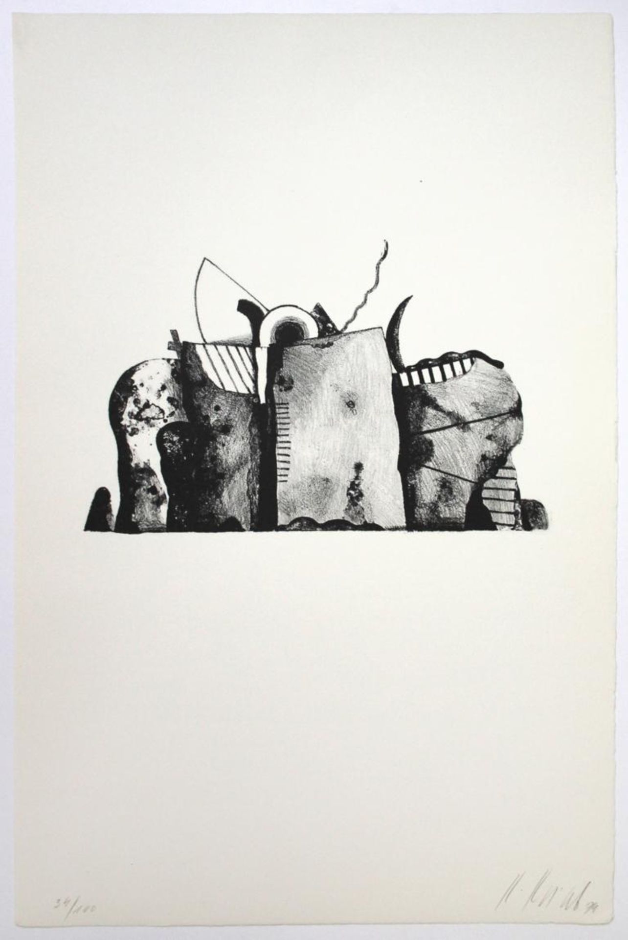 Korab Karl geb. 1937 Ohne Titel 1974 Lithographie handsigniert, datiert und nummeriert vorne,