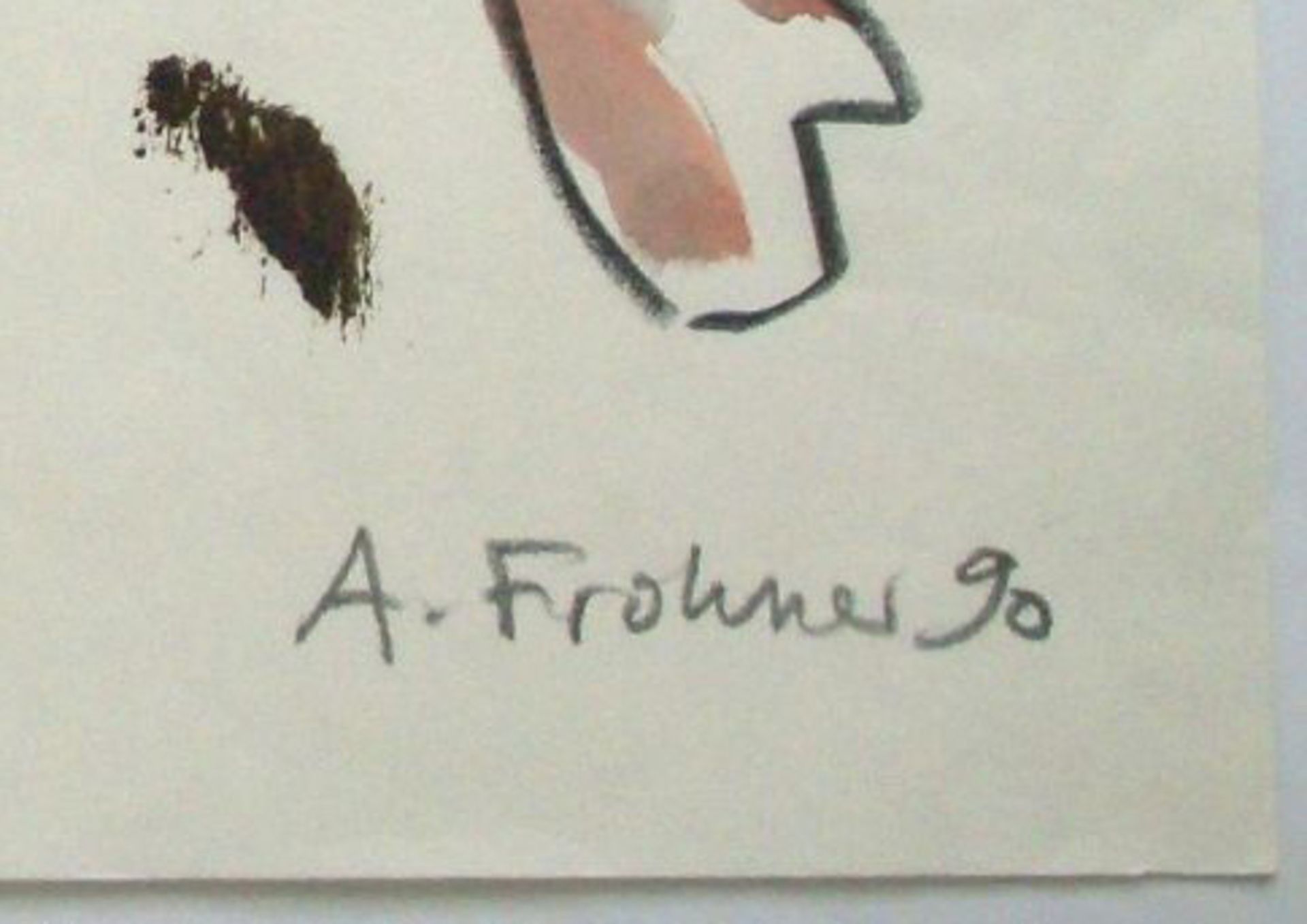 Frohner Adolf 1934-2007 Ohne Titel 1990 Mischtechnik auf Papier handsigniert und datiert vorne 42, - Image 2 of 2