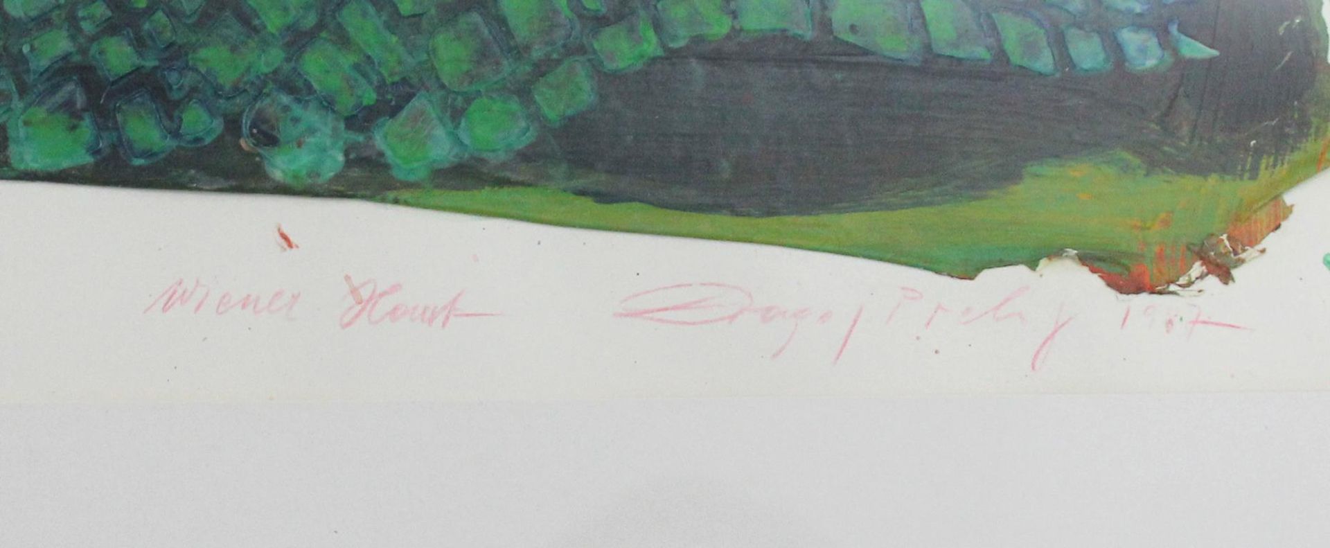 Prelog Drago geb. 1939 Wiener Haut 1987 Acryl auf Papier handsigniert, betitelt und datiert vorne 40 - Image 2 of 3