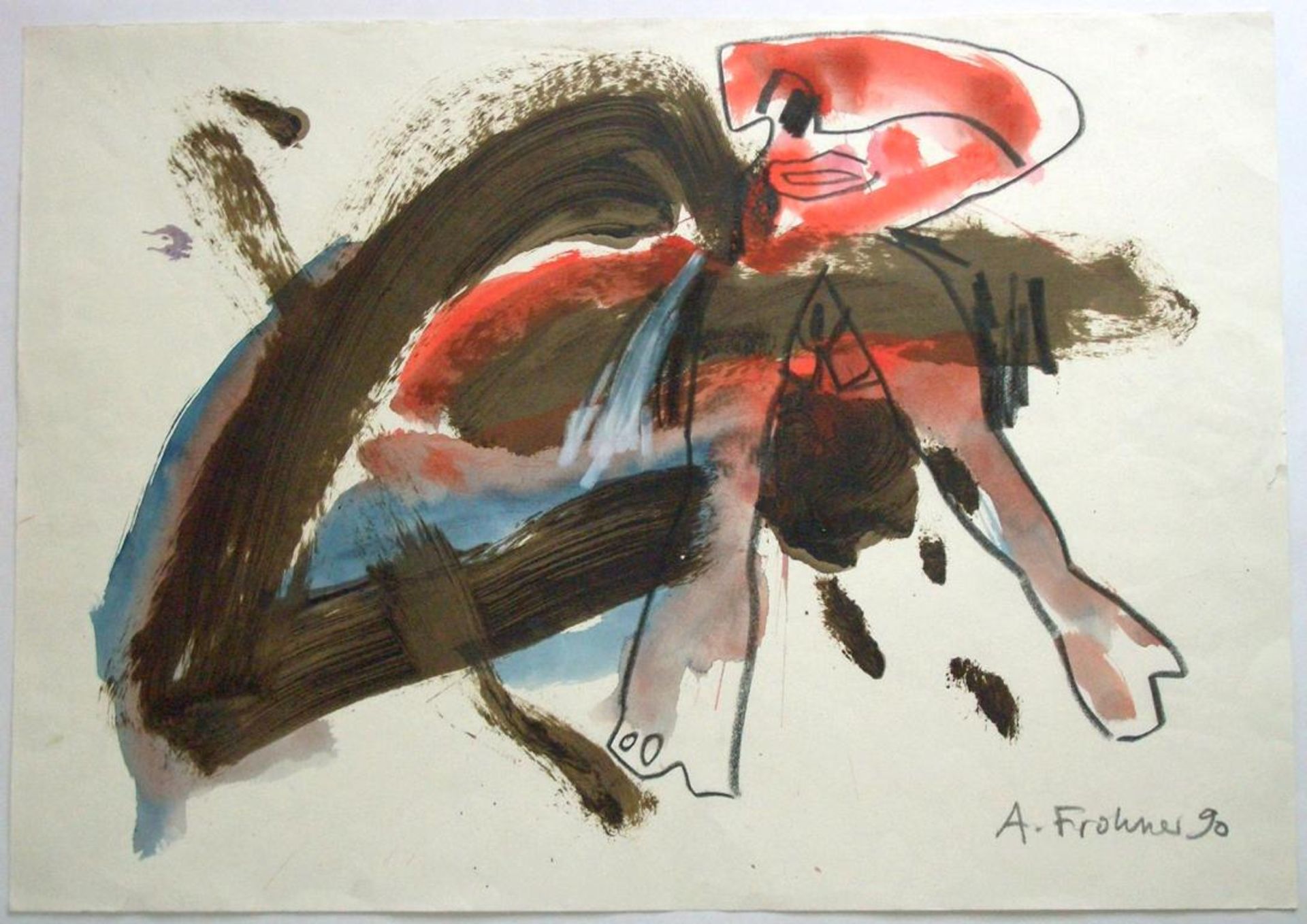 Frohner Adolf 1934-2007 Ohne Titel 1990 Mischtechnik auf Papier handsigniert und datiert vorne 42,