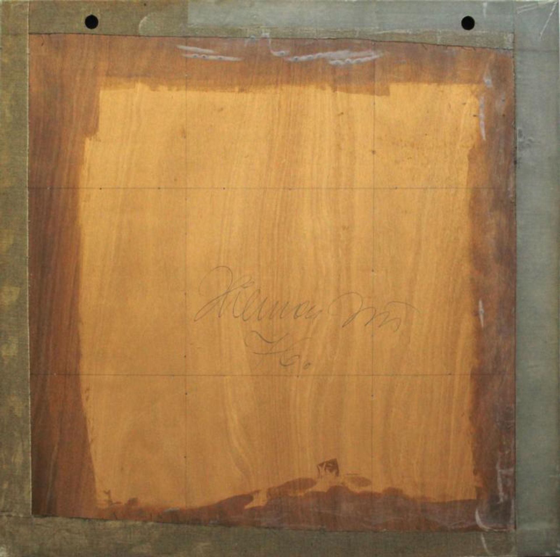 Hilmar Jiri geb. 1937 Ohne Titel 1976 Transparentpapier auf Leinen auf Holz handsigniert und datiert - Bild 2 aus 3