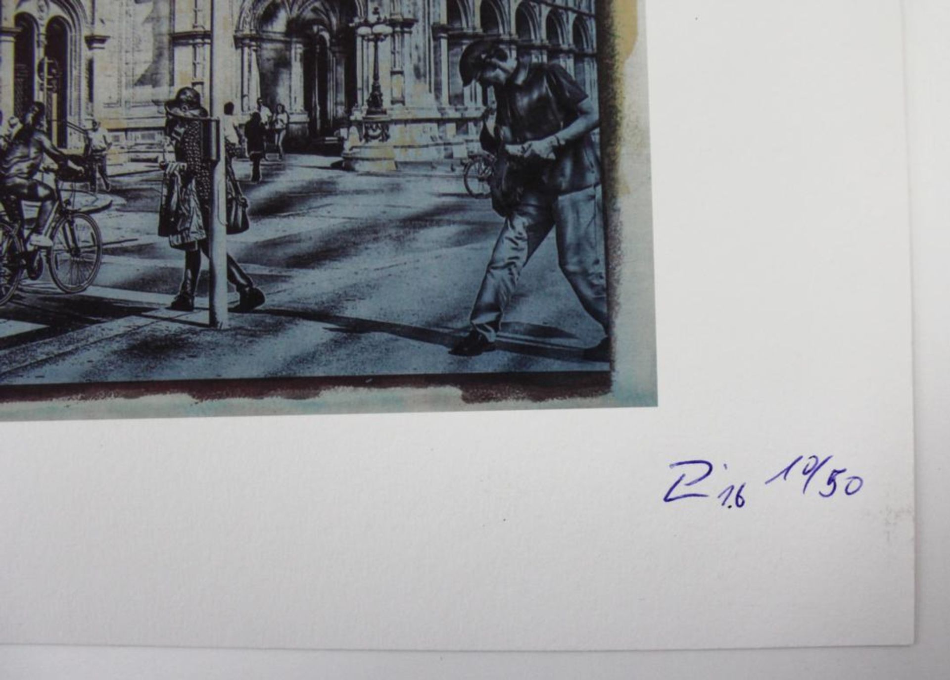 Landerl Paul Streetlife 2016 Lithographie handsigniert, datiert und nummeriert vorne, Edition 10/ - Bild 2 aus 2