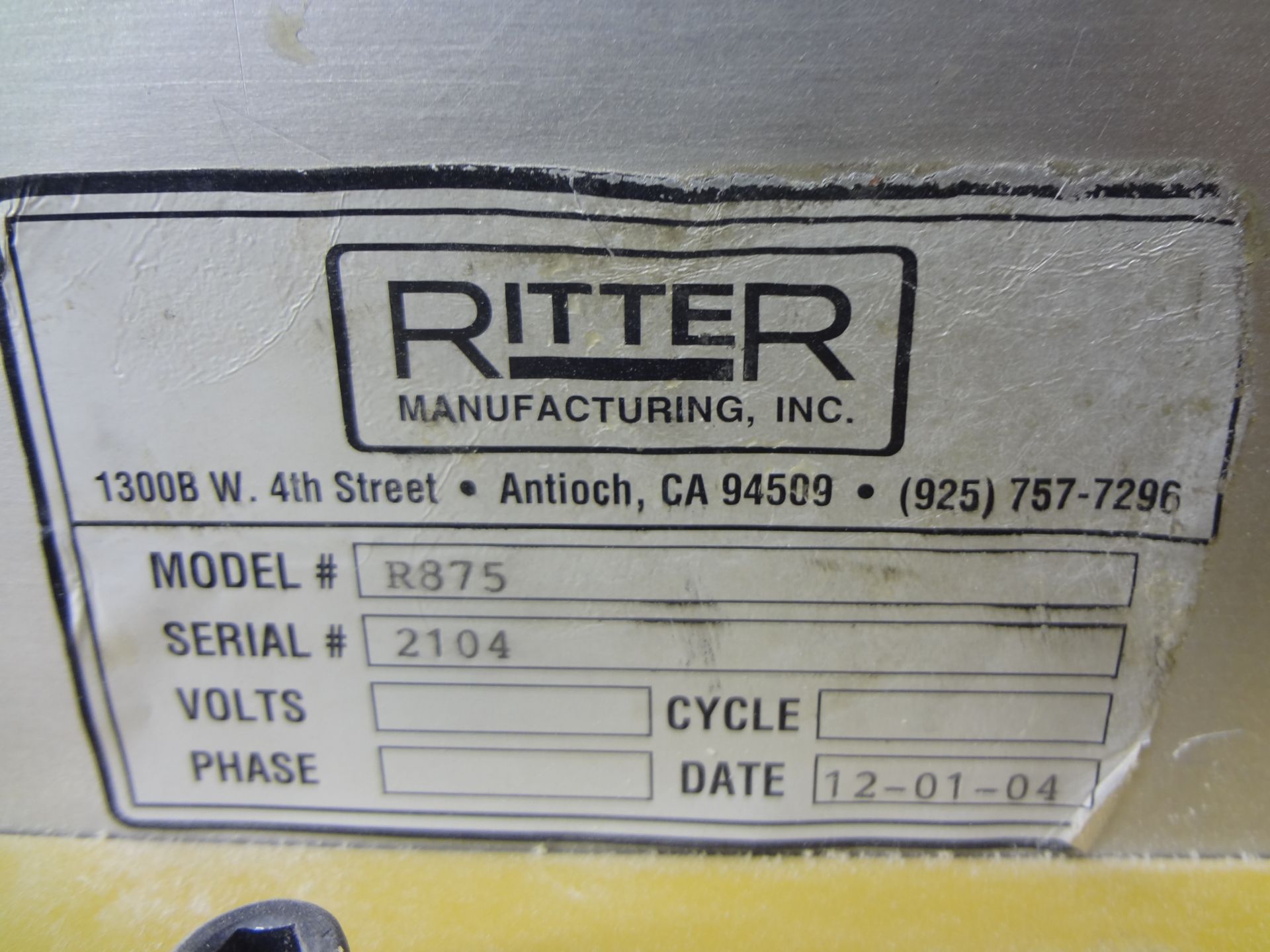 (980)RITTER DRAWER CLAMP R875 - Image 3 of 5