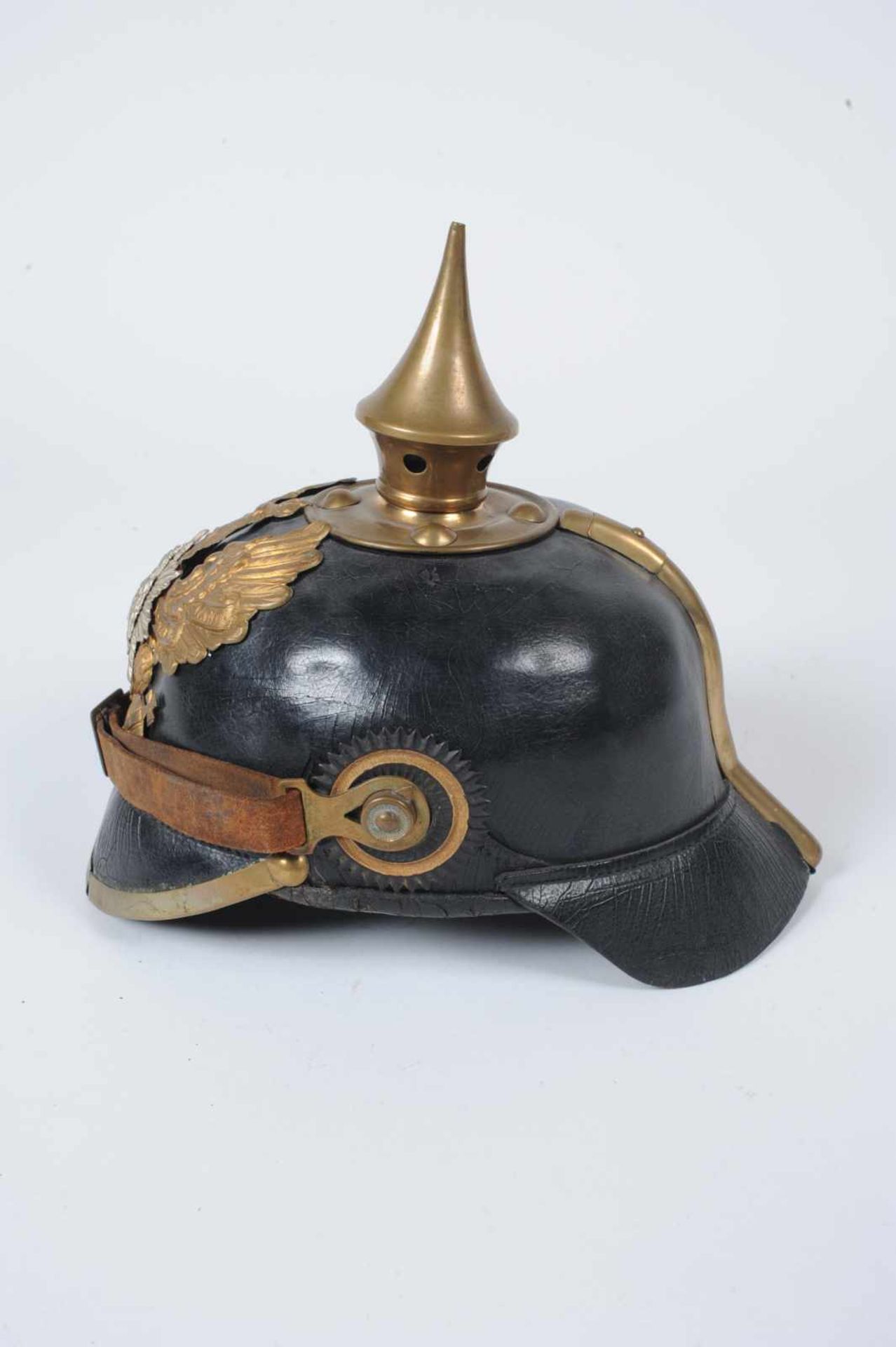 Schwarsbourg Rudolstadt. Casque troupe mod 95 du 96°, belle bombe, très bel intérieur, jugulaire - Bild 2 aus 4