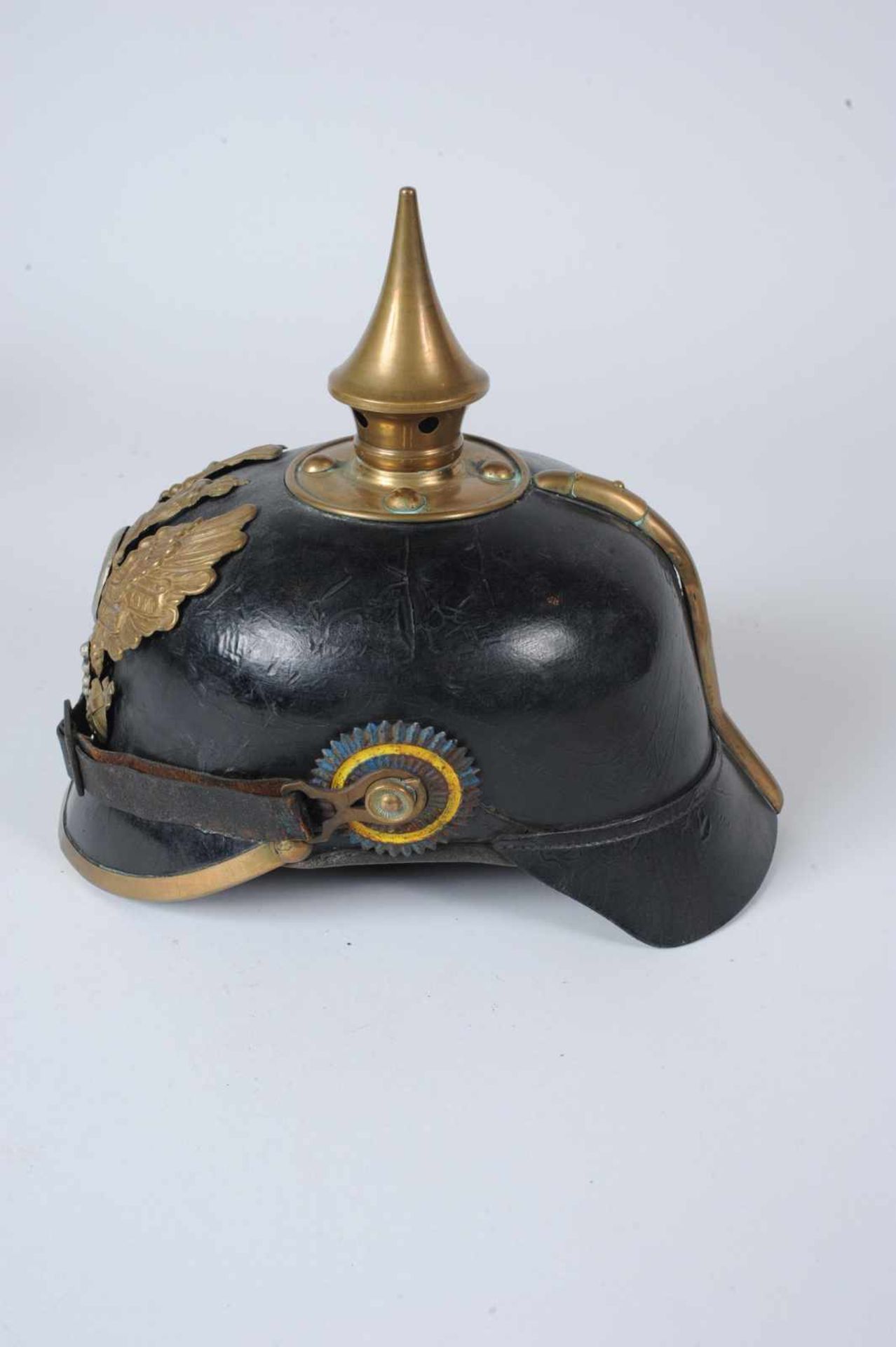 Brunswick. Casque troupe mod 95 du 92°, belle bombe, bel intérieur, complet de ses cocardes et de sa - Bild 2 aus 5