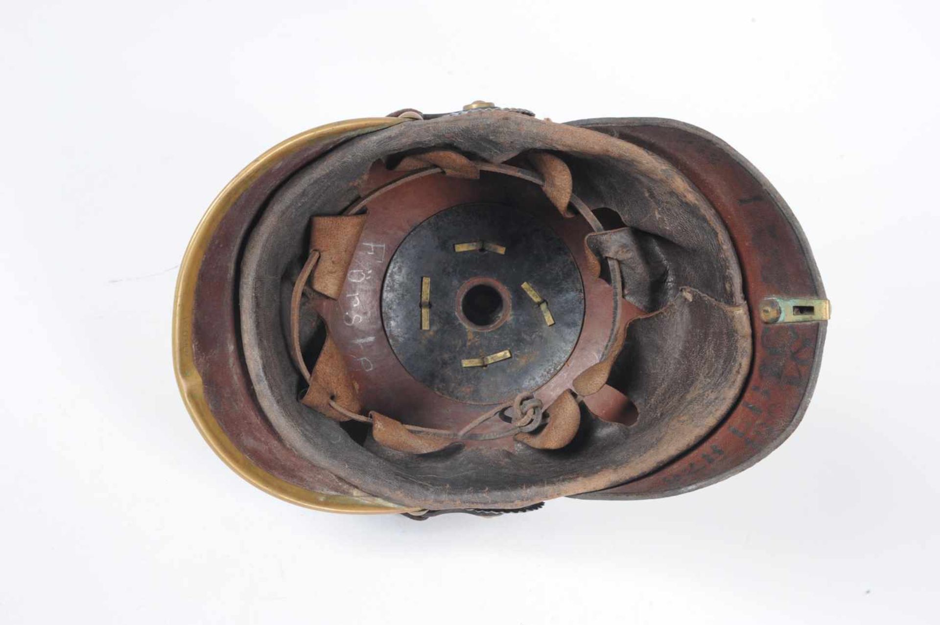 Brunswick. Casque troupe mod 95 de réserve du 92°, belle bombe, intérieur patiné, complet de ses - Bild 3 aus 4