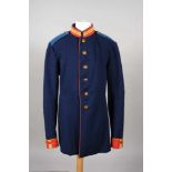 Prusse. Tunique mod 1895 de cadet de l’école militaire de Bensberg en drap bleu foncé à collet et