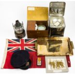 DUNKIRK EVACUATION - ENSIGN, COMPASS, MASTHEAD LIGHT AND OTHER RELICS OF THE "POLLY"