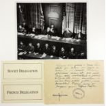 ALLIED DELEGATION PLACECARDS FROM NUREMBERG TRIALS