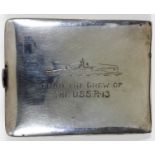 AMERICAN SUBMARINE R-13 PRESENTATION SILVER CIGARETTE CASE