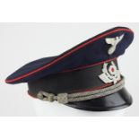 EARLY BAHNSCHUTZ OFFICER'S VISOR CAP