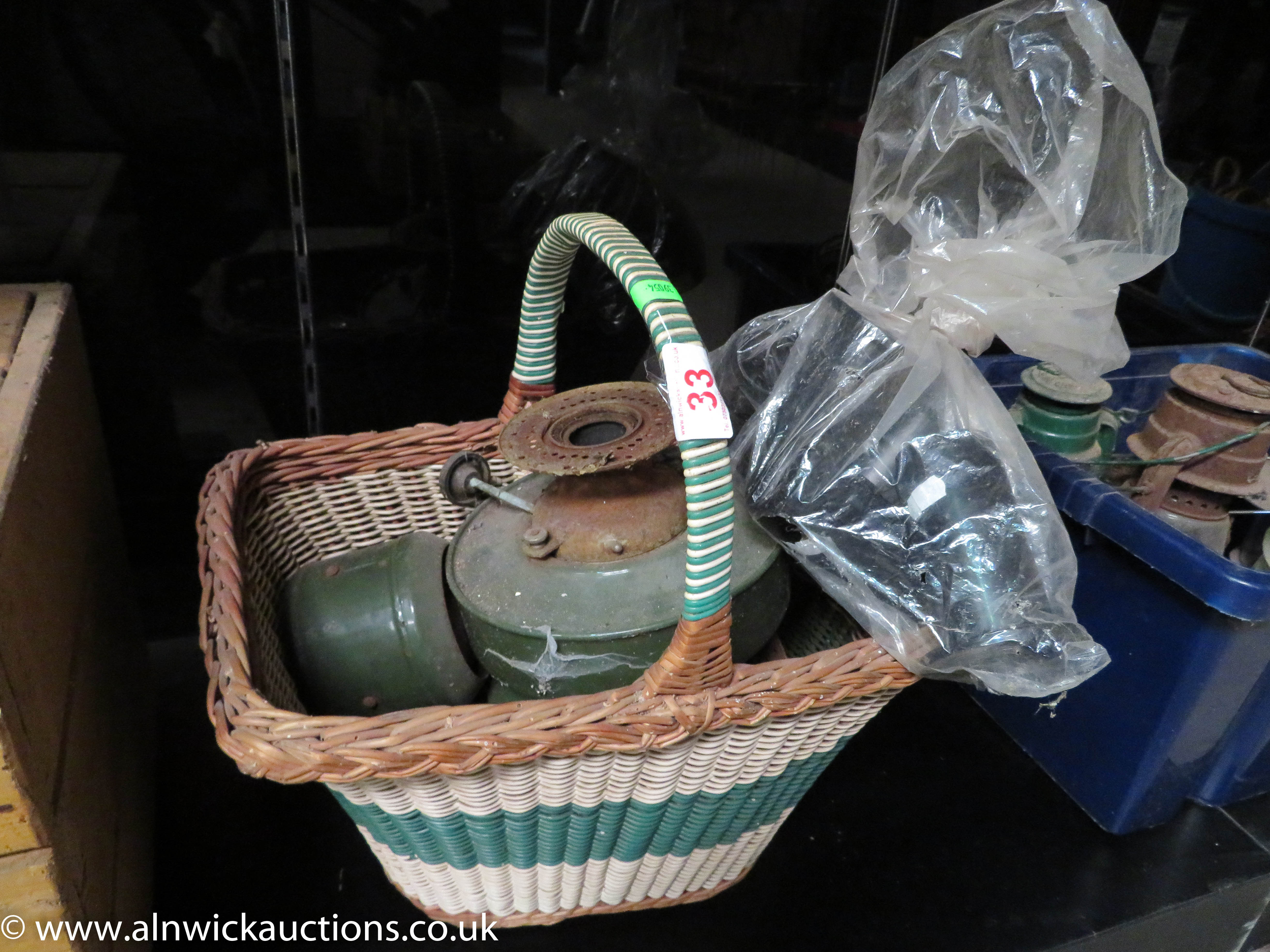 Oil lamp and basket