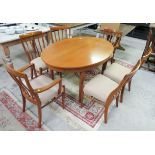 1970s Oval Table with 6 Chairs