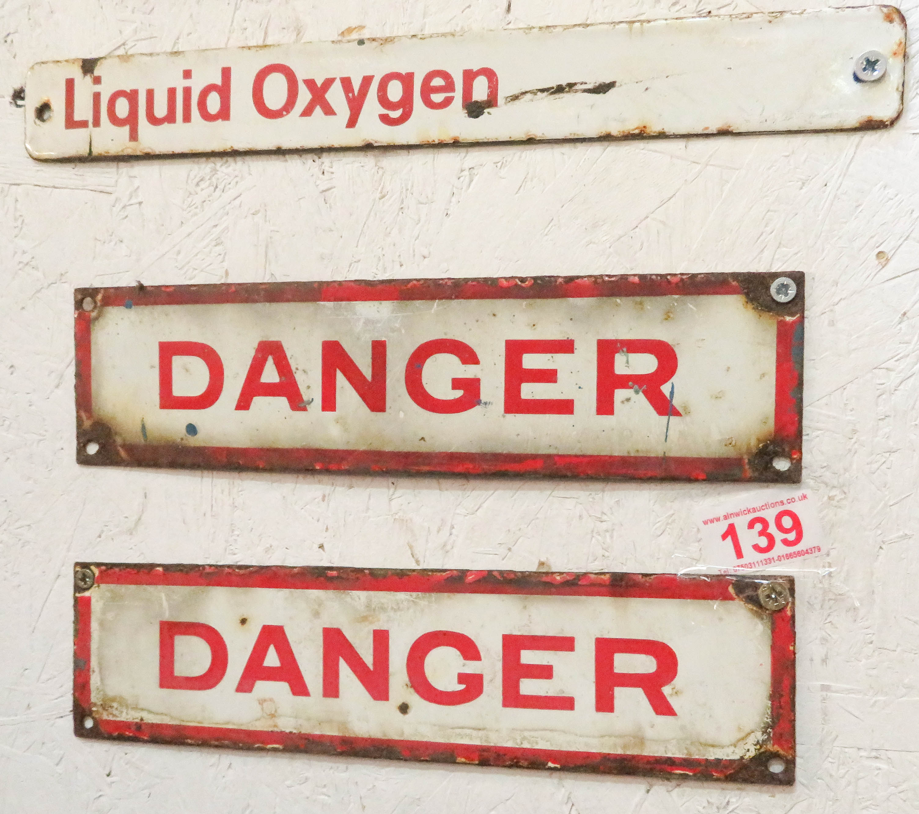 3 Enamel Signs