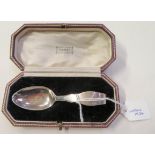 Solid Silver Harrods Christening Spoon Boxed