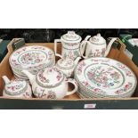 Box of Indian Tree Johnson Brothers Plates and Teapots