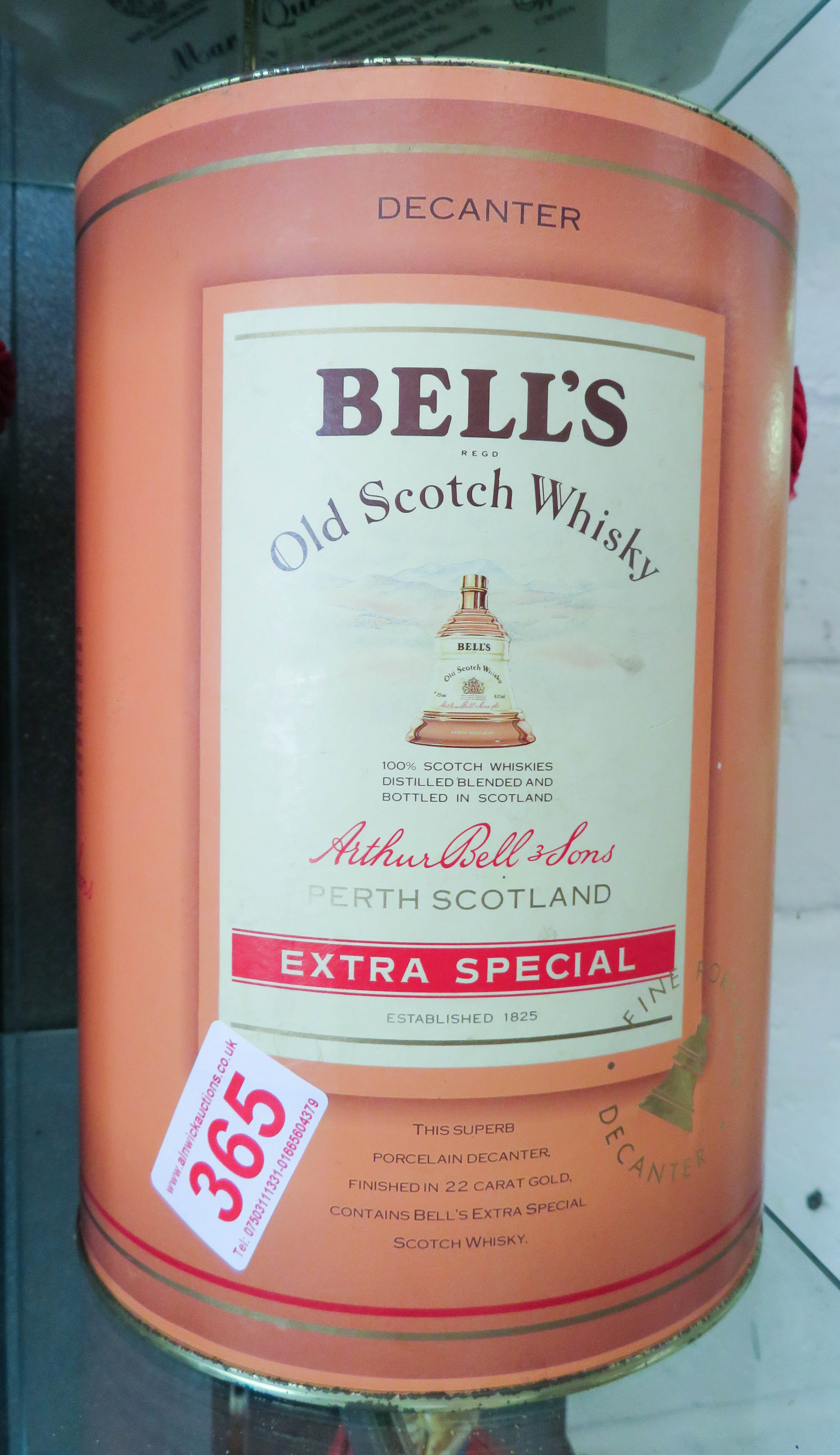 Boxed Bells Whiskey Decanter Full