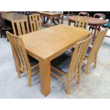 Oak Table and Six Chairs