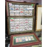 Three Framed Sets Cigarette Cards