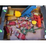 Box of Dinky farm vehicles