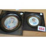 2 miniature portraits