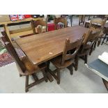 chunky wood table 6 chairs