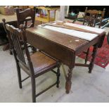 Drop leaf table and 2 chairs