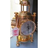 Brass clock and borometer