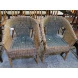 2 wicker chairs
