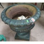 Cast iron garden urn