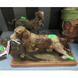 Painted spelter english setter desk lighter