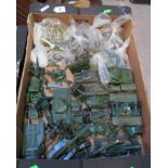 Large box of military vehicles, guns and soldiers