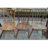 3 Early Ercol Chair require attention