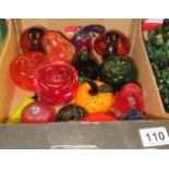 Glass fruit paper weights