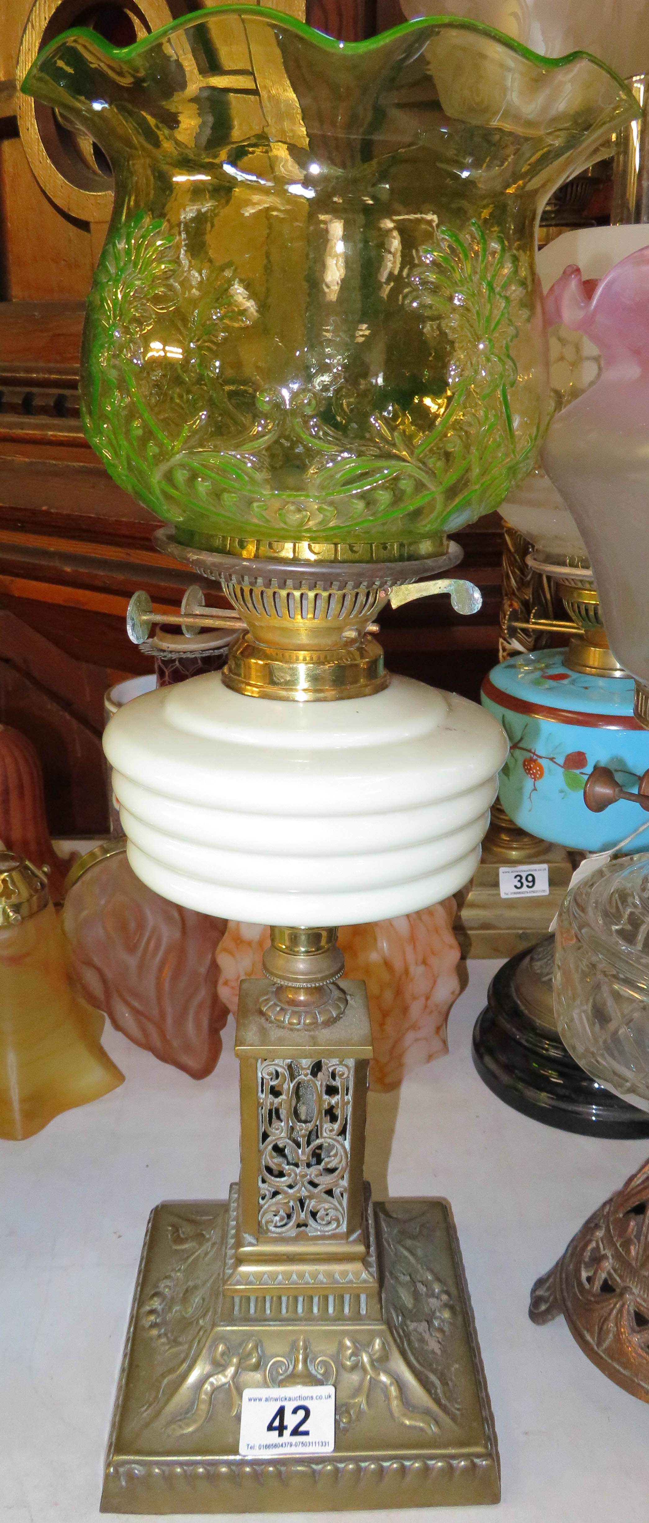 brass based oil lamp