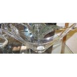 Clear glass vase by daum signed