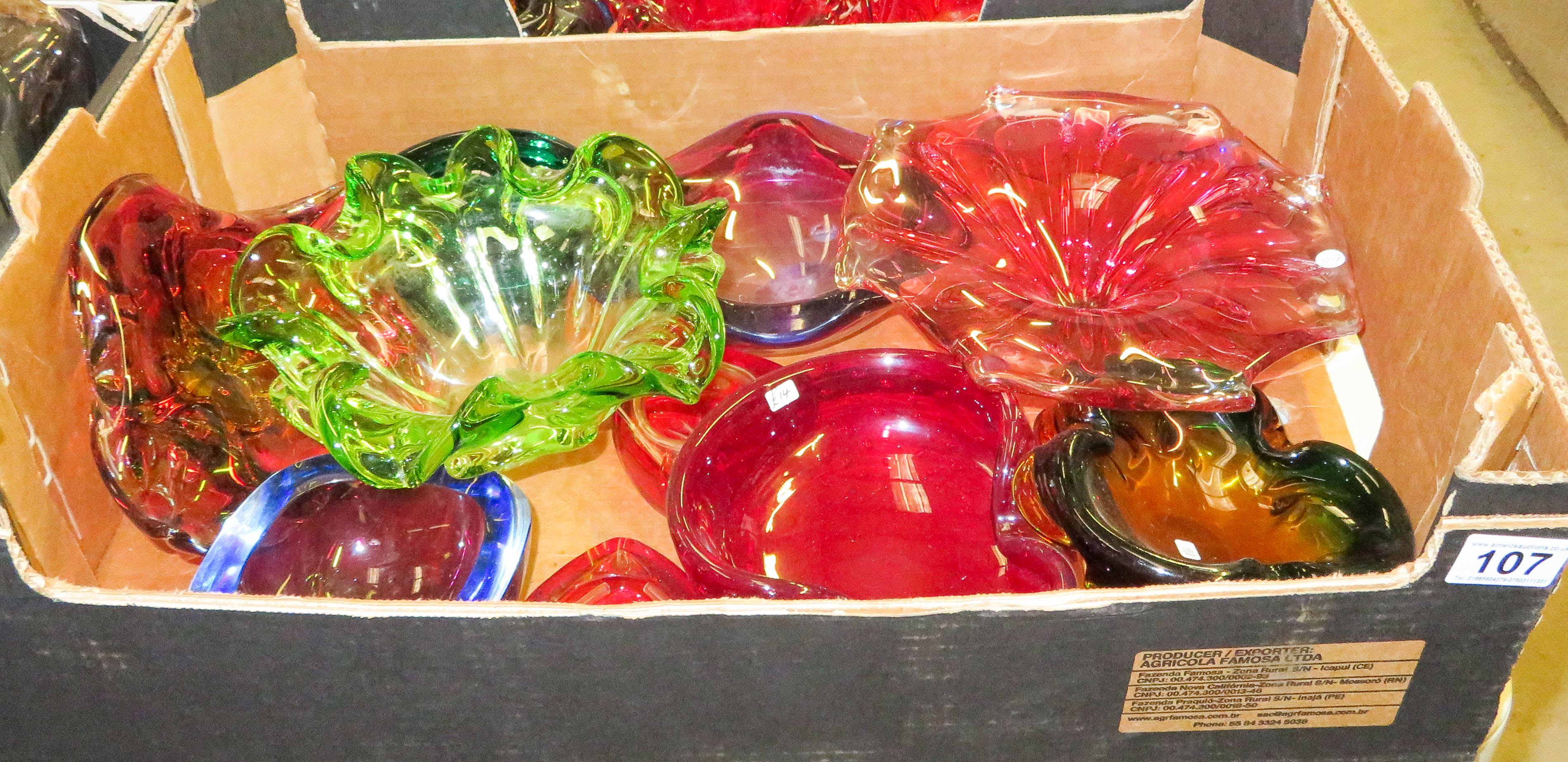 Large collection of art glass bowls