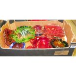 Large collection of art glass bowls