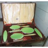 Six Piece Silver and Enamel Dressing Room Set (perfect condition)