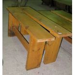 Two wood benches