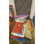 Cigerette cards, stamp albums and chess set