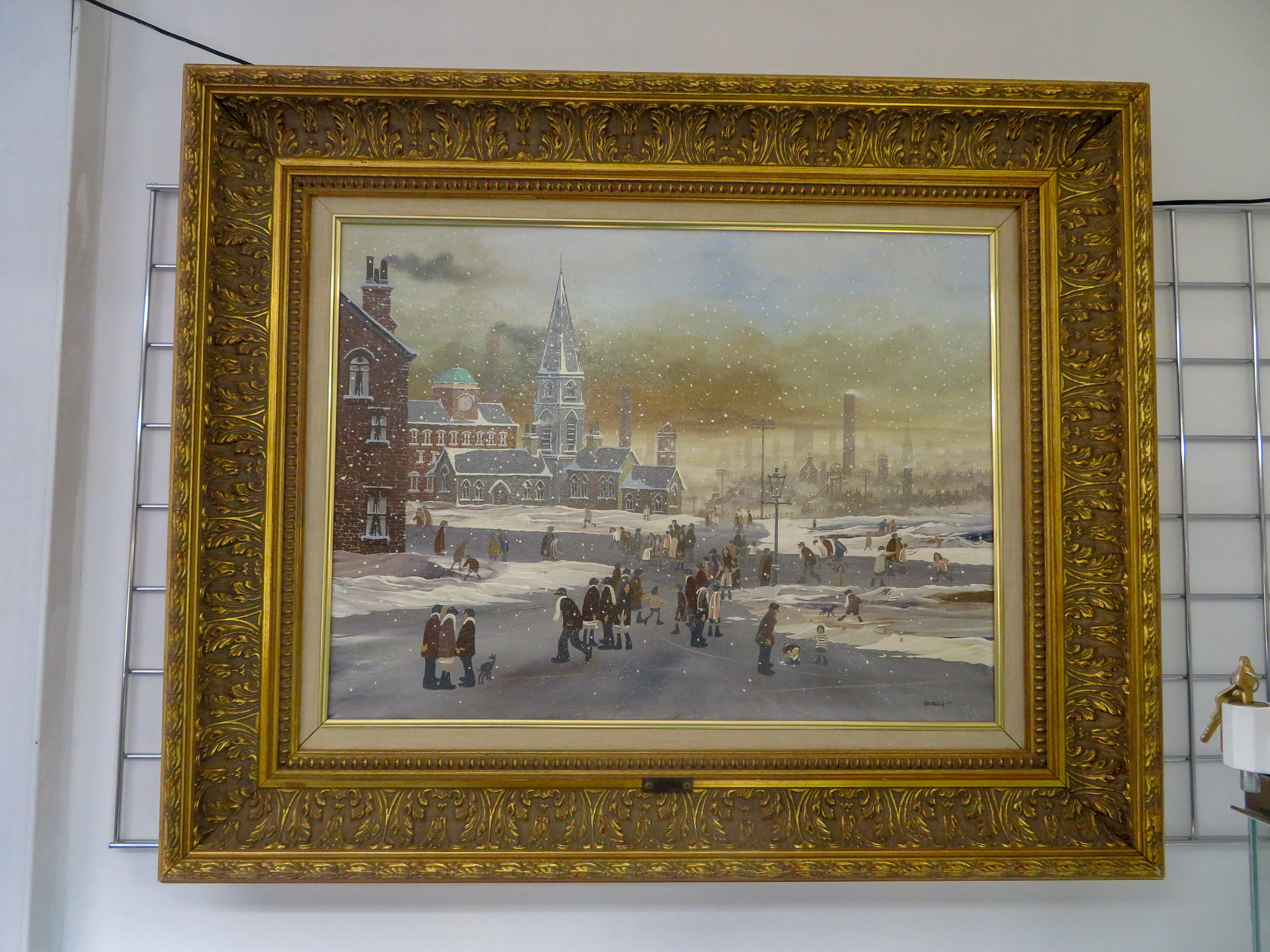 Brian Shields (Braaq) oil on canvas 18" by 24" in original gilt frame, signed Braaq and Ann (see