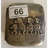 Silver plated case with Daschund decoration