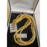 Citrine necklace with gold clasp