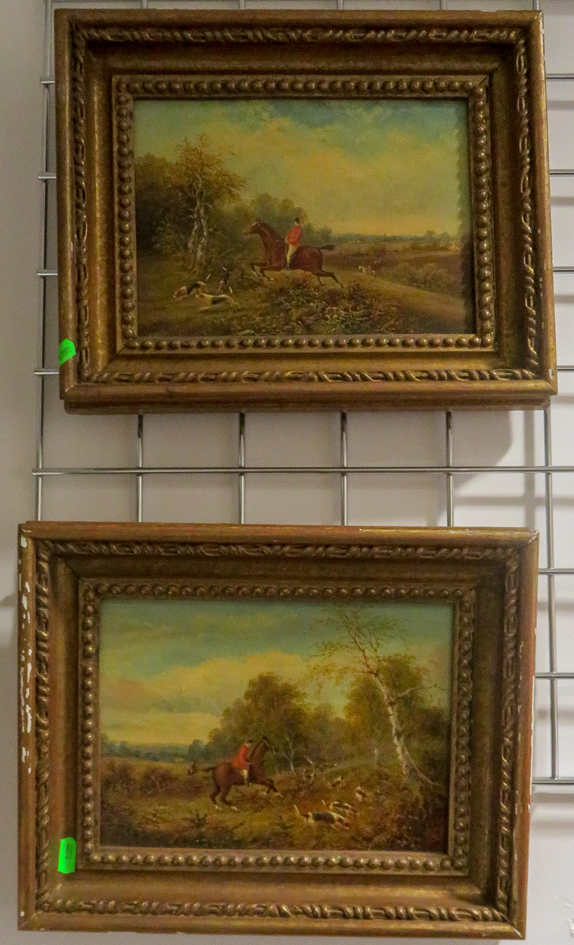 2 x H Harris hunting oil on canvas